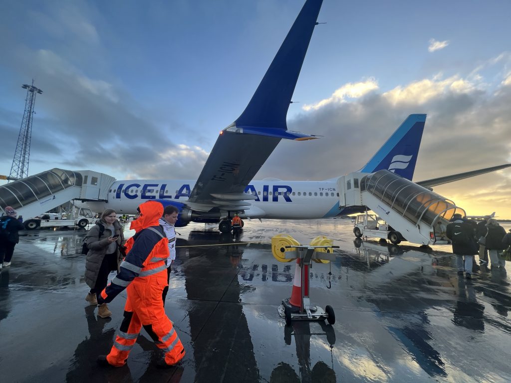 Billede: Icelandair flyet i Keflavik lufthavnen ved Reykjavik på Island (foto: Kenneth Karskov)
