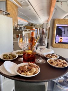 Drinks på Emirates Business Class