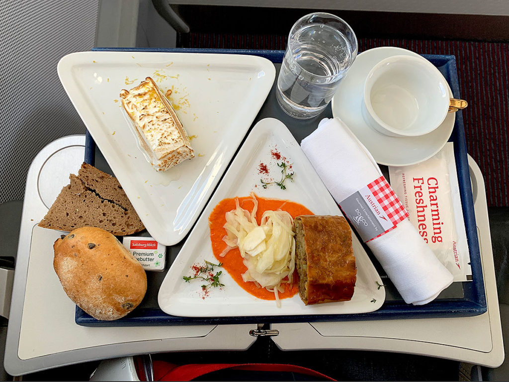 Austrian Airlines Business Class frokost