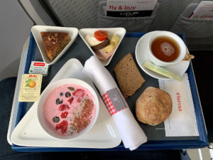 Austrian Airlines intra-Europa Business Class breakfast