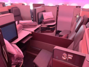 Qatar Airways A350 Qsuites seat 3F