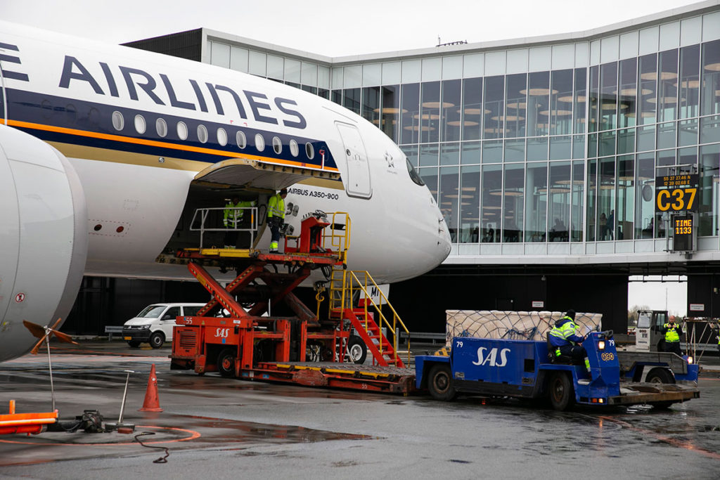 Singapore Airlines er landet med det splinternye Airbus A350 fly i København (foto: Singapore Airlines)