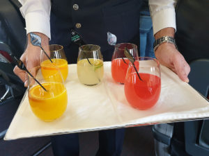 Turkish Airlines Business Class welcome drink